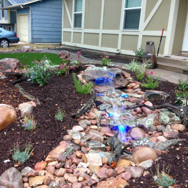 front yard water feature