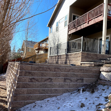 retaining wall in backyard